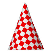 Rood wit geruit controlepatroon feesthoedjes (Rechts)