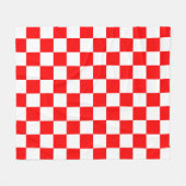 Rood wit geruit controlepatroon fleece deken (Voorkant (Horizontaal))