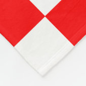 Rood wit geruit controlepatroon fleece deken (Hoek)