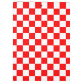 Rood wit geruit controlepatroon klembord (Achterkant)