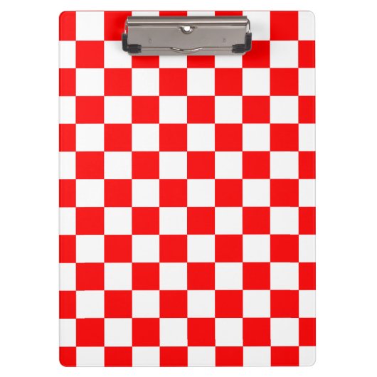Rood wit geruit controlepatroon klembord (Voorkant)
