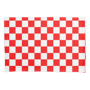 Rood wit geruit controlepatroon kussensloop