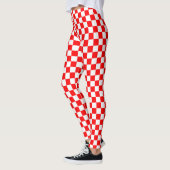 Rood wit geruit controlepatroon leggings (Links)