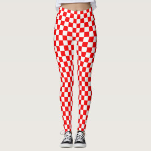Rood wit geruit controlepatroon leggings