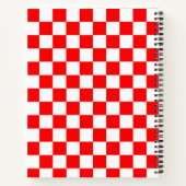 Rood wit geruit controlepatroon notitieboek (Achterkant)