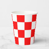 Rood wit geruit controlepatroon papieren bekers (Links)