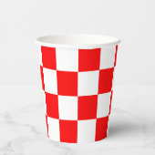 Rood wit geruit controlepatroon papieren bekers (Rechts)