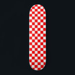 Rood wit geruit controlepatroon persoonlijk skateboard<br><div class="desc">Rood en Wit Controleer Geblokte Geometrische Vierkantjes Patroonontwerp</div>