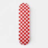 Rood wit geruit controlepatroon persoonlijk skateboard (Voorkant)