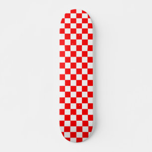 Rood wit geruit controlepatroon persoonlijk skateboard