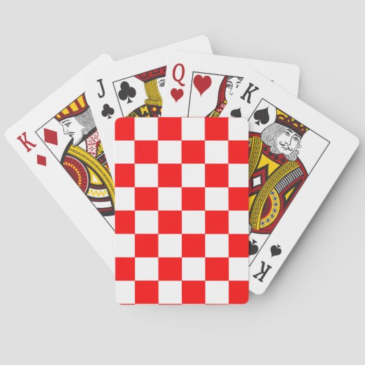 Rood wit geruit controlepatroon pokerkaarten (Achterkant)