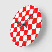 Rood wit geruit controlepatroon ronde klok (Hoek)