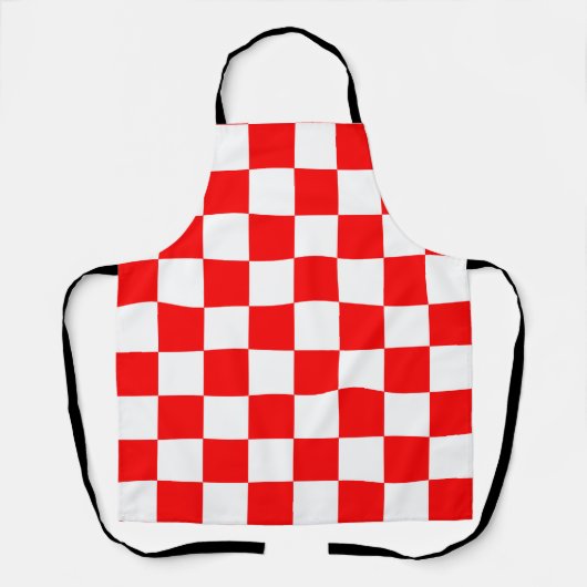 Rood wit geruit controlepatroon schort (Voorkant)
