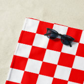 Rood wit geruit controlepatroon strandlaken (In situ)