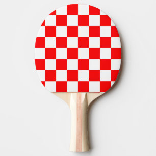 Rood wit geruit controlepatroon tafeltennisbatje