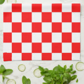 Rood wit geruit controlepatroon theedoek (Gevouwen)