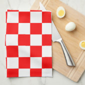 Rood wit geruit controlepatroon theedoek (Quarter Fold)