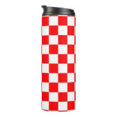 Rood wit geruit controlepatroon thermosbeker (Geroteerd rechts)