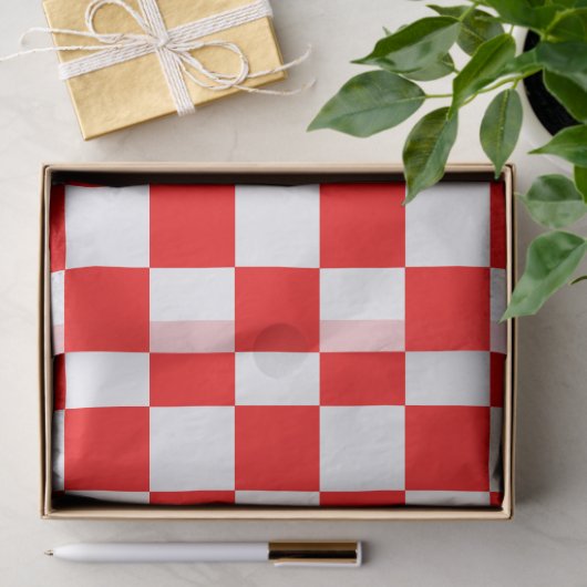 Rood wit geruit controlepatroon tissuepapier (Geschenk)