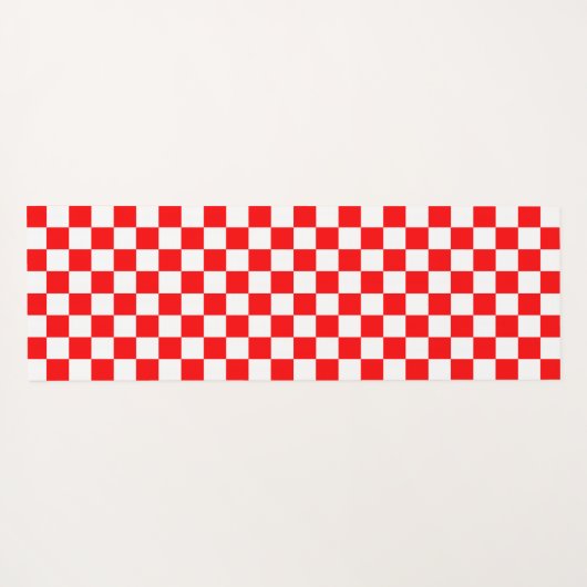 Rood wit geruit controlepatroon yogamat (Achterkant (horizontaal))