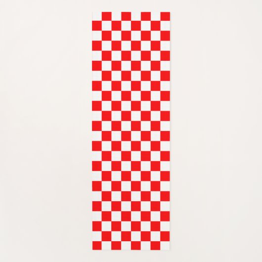 Rood wit geruit controlepatroon yogamat (Voorkant)