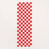 Rood wit geruit controlepatroon yogamat (Achterkant)