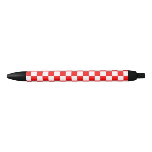 Rood wit geruit controlepatroon zwarte inkt pen (Voorkant)