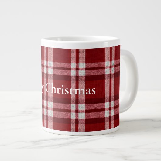 Rood wit geruit grote koffiekop (Voorkant rechts)