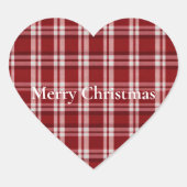 Rood wit geruit hart sticker (Voorkant)