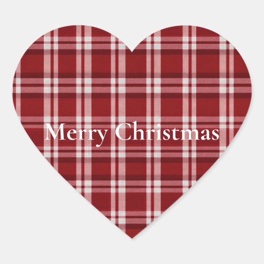 Rood wit geruit hart sticker (Voorkant)