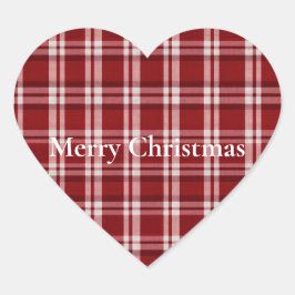 Rood wit geruit hart sticker