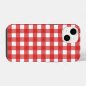 Rood-wit geruit iPhone hoesje (Achterkant horizontaal)
