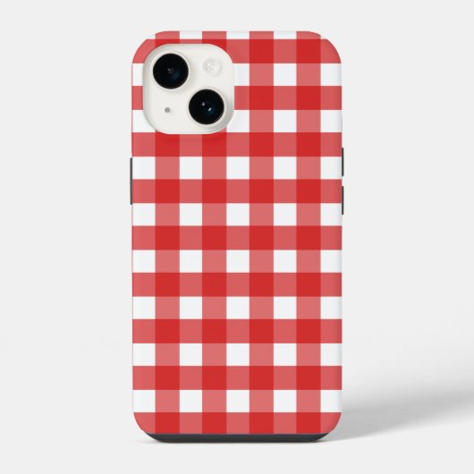 Rood-wit geruit iPhone hoesje (Achterkant)