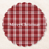 Rood wit geruit kartonnen onderzetters (Voorkant)