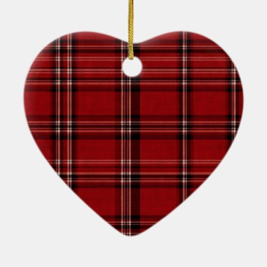 Rood wit geruit keramisch ornament (Achterkant)