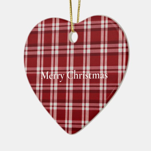 Rood wit geruit keramisch ornament (Links)