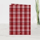 Rood Wit Geruit Kerstmis Kaart (Achterkant)