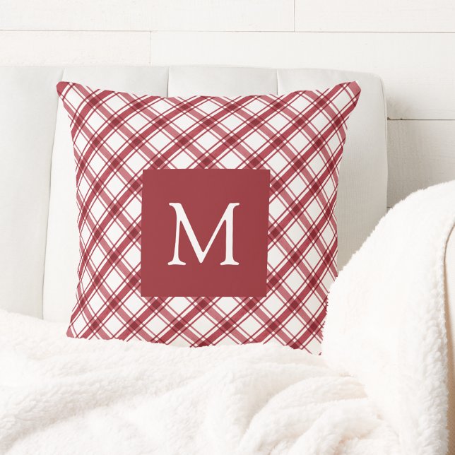 Rood-wit geruit kussen (Red and White Plaid Throw Pillow
)