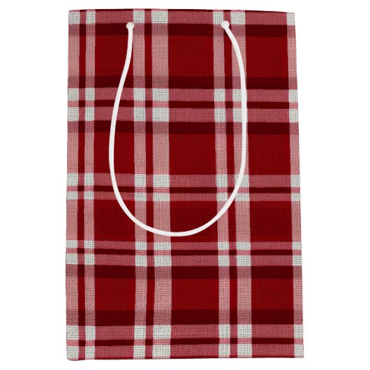 Rood wit geruit medium cadeauzakje (Voorkant)
