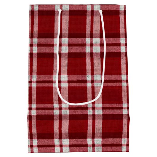 Rood wit geruit medium cadeauzakje (Achterkant)