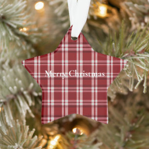 Rood wit geruit ornament