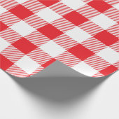 Rood-wit geruit patroon cadeaupapier (Hoek)