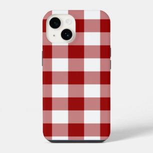 Rood-wit geruit patroon iPhone 14 hoesje