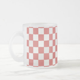Rood-wit geruit patroon matglas koffiemok