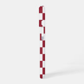 Rood wit geruit patroon met monogram iPhone 16 hoesje (Linkerkant)