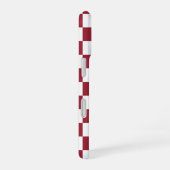 Rood wit geruit patroon met monogram iPhone 16 hoesje (Rechterkant)