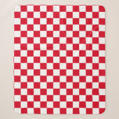 Rood-wit geruit patroon sherpa deken (Voorkant)