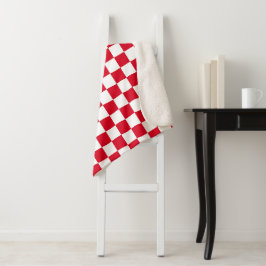 Rood-wit geruit patroon  sherpa deken