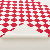 Rood-wit geruit patroon sherpa deken (3/4)