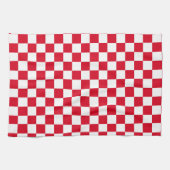 Rood-wit geruit patroon theedoek (Horizontaal)